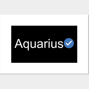 Verified Aquarius (White Text) Posters and Art